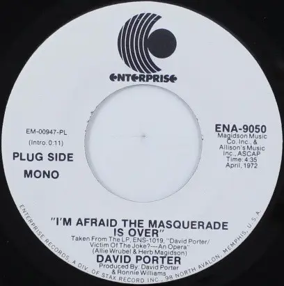 David Porter - I'm Afraid The Masquerade Is Over / Hang On Sloopy