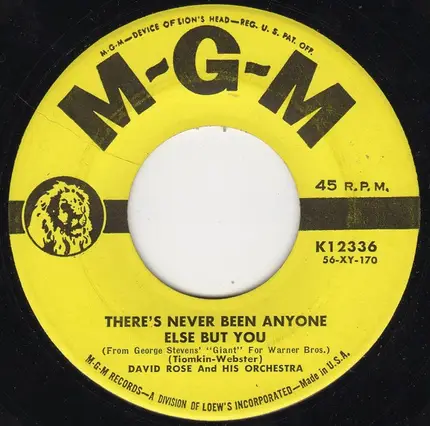 David Rose & His Orchestra - There's Never Been Anyone Else But You / Friendly Persuasion (Thee I Love)