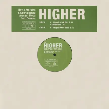 David Morales & Albert Cabrera Present Moca Feat. Deanna - Higher