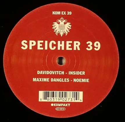 DAVIDOVITCH / MAXIME DANGLES - SPEICHER 39
