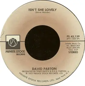 David Parton - Isn't She Lovely / Love And Peace Of Mind