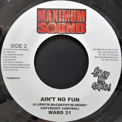Daville / Ward 21 - Blaze The Chalice / Ain't No Fun
