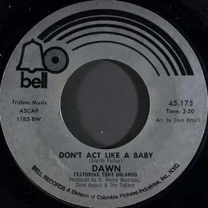 Dawn Featuring Tony Orlando - Runaway / Happy Together