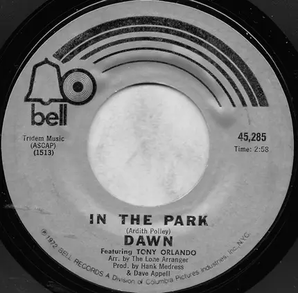 Dawn Featuring Tony Orlando - You're A Lady / In The Park