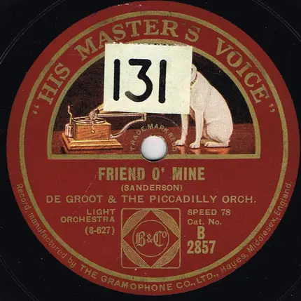 De Groot And The Piccadilly Orchestra - None But The Weary Heart / Friend O' Mine
