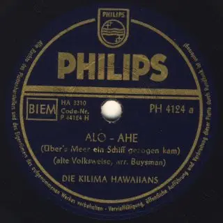 De Kilima Hawaiians - Alo Ahe / Ich Hab Sehnsucht Nach Hawaii
