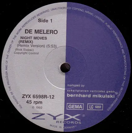 De Melero, Cesar De Melero - Night Moves (Remix)