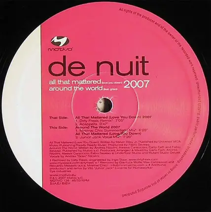De Nuit - All That Mattered 2007