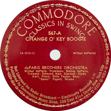 De Paris Brothers Orchestra - Change O' Key Boogie / The Sheik Of Araby