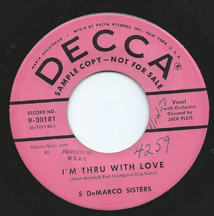 DeMarco Sisters - Five Little Misses / I'm Thru with Love
