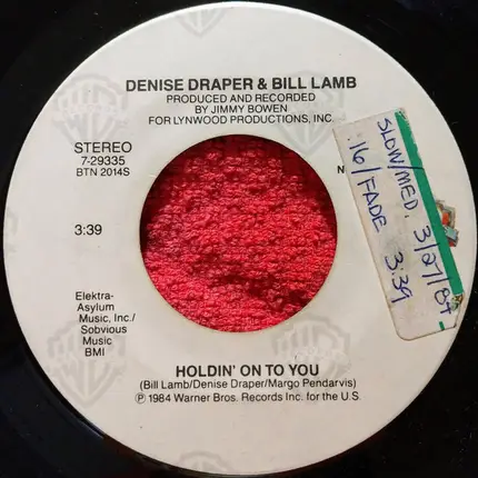 Denise Draper & Bill Lamb - Holdin' On To You