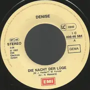 7inch Vinyl Single - Denise - Die Nacht Der Lüge