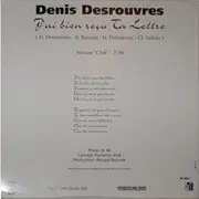 12inch Vinyl Single - Denis Desrouvres - J'Ai Bien Reçu Ta Lettre
