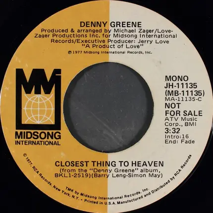 Denny Greene - Closest Thing To Heaven