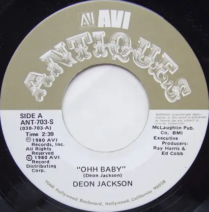 Deon Jackson - Ohh Baby / When Your Love Has Gone