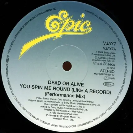 Dead Or Alive - You Spin Me Round (Like A Record) / Lover Come Back To Me