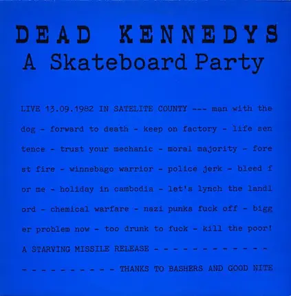 Dead Kennedys - A Skateboard Party
