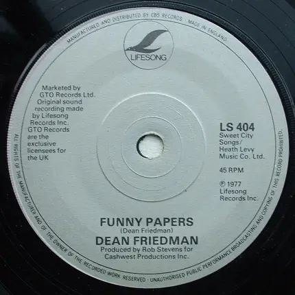 Dean Friedman - Ariel / Funny Papers