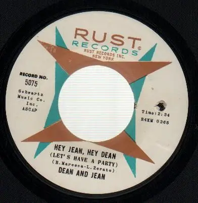 Dean & Jean - Hey Jean, Hey Dean ( Let's Have A Party) / Please Don't Tell Me Now