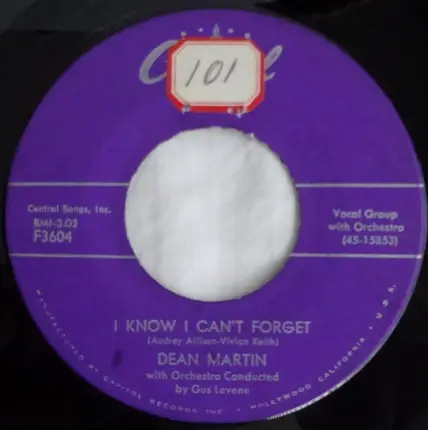 Dean Martin - I Know I Can't Forget / Just Kiss Me