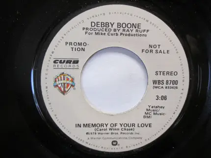 Debby Boone - In Memory Of Your Love