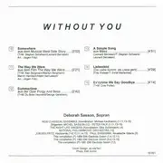 CD - Deborah Sasson - Without You