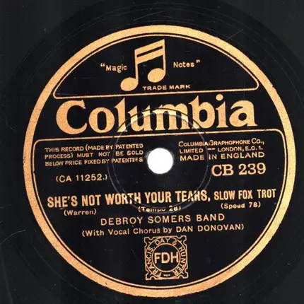 Debroy Somers Band - She's Not Worth Your Tears / Betty Co, Ed