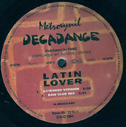 Decadance - Latin Lover
