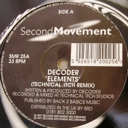 Decoder - Elements (Technical Itch Remix) / Going Down