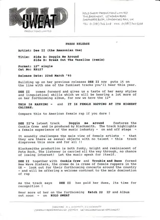 Dee II - Doggin' Me Around / Break Out The Vaseline (Remix)