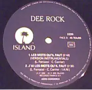 12inch Vinyl Single - Dee Rock - Les Mots Qu'il Faut
