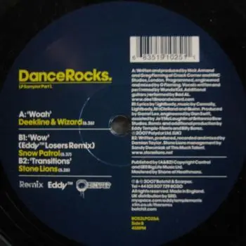 Deekline & Wizard / Snow Patrol / Stone Lions - Dance Rocks LP Sampler Part 1