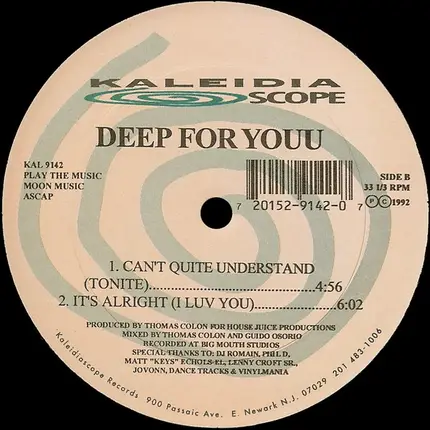 Deep For Youu - Wild Saxx / Can't Quite Understand / It's Alright