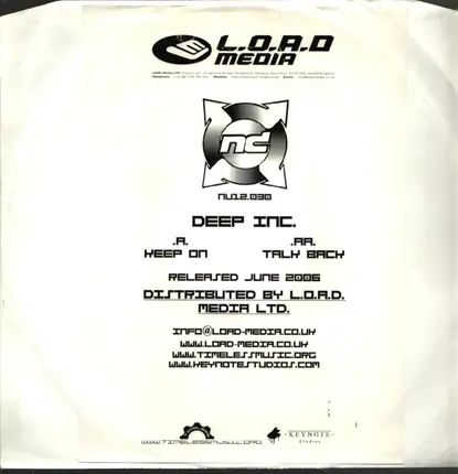 Deep Inc. - Keep On / Talk Back