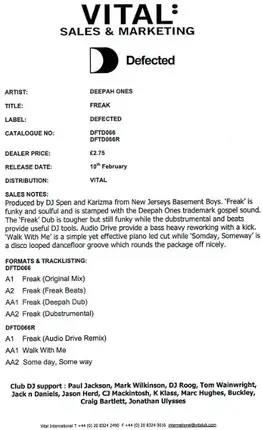 Deepah Ones - Freak EP Promo
