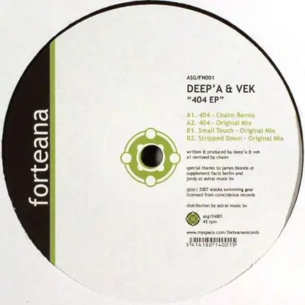 Deep'a & Vek - 404 Ep / Chaim Rmx