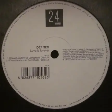 Def Sex - Love Is Forever