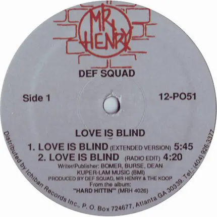 Def Squad - Love Blind / Hard-Core Hip-Hop