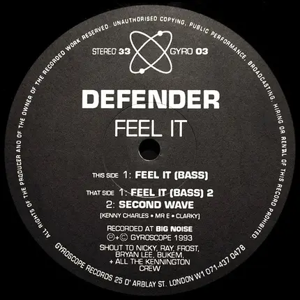 Defender - Feel It (Bass)