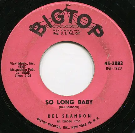 Del Shannon - So Long Baby