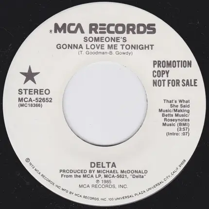 Delta - Someone's Gonna Love Me Tonight