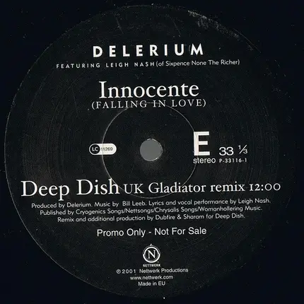 Delerium Featuring Leigh Nash - Innocente (Deep Dish UK Gladiator Remix)