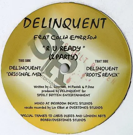 Delinquent Feat Colin Emerson - R U Ready (2 Party)