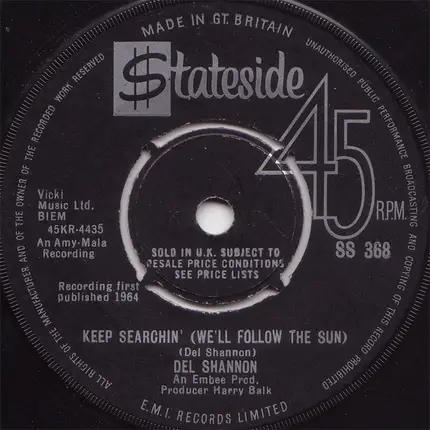 Del Shannon - Keep Searchin'