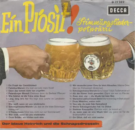 Der Blaue Heinrich Und Die Schnapsdrosseln - Ein Prosit! - Stimmungslieder-Potpourri