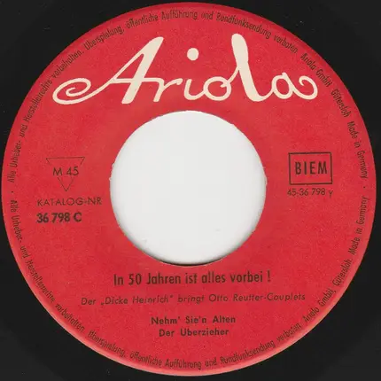 Der Dicke Heinrich - In 50 Jahren Ist Alles Vorbei !