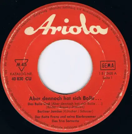 Der Flotte Franz Und Seine Bierbrummer / Trio Sorrento - Aber Dennoch Hat Sich Bolle...