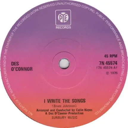 Des O'Connor - I Write The Songs