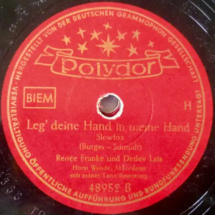 Detlev Lais / Renée Franke Und Detlev Lais - Es Wird Ja Alles Wieder Gut / Leg' Deine Hand In Meine Hand