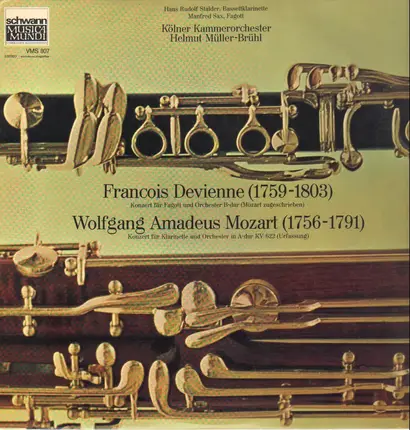 Devienne / Mozart / Kölner Kammerorchester - Konzert für Fagott und Orchester B-dur / Konzert für Klarinette und Orchester A-dur